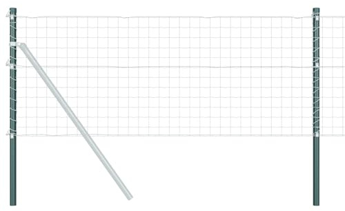 vidaXL Stängselstolpe 12 st Grön 90 cm Pulverlackerad stål