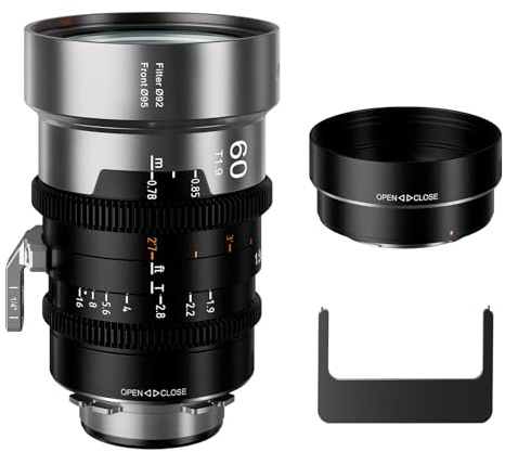 SIRUI IronStar T1.9 1.5X Lente Cinematográfico Anamórfico, 60mm de Enfoque Manual con Montura PL Nativa, Montura EF Intercambiable(Destello Neutral)