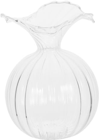 LALAFINA Clear Glass Hydroponic Vase Decorative Flowerpot for Desk and Bookshelf Unique Transparent Planter Pot for Home Office Balcony Decor Elegant Gift for Plant Lovers