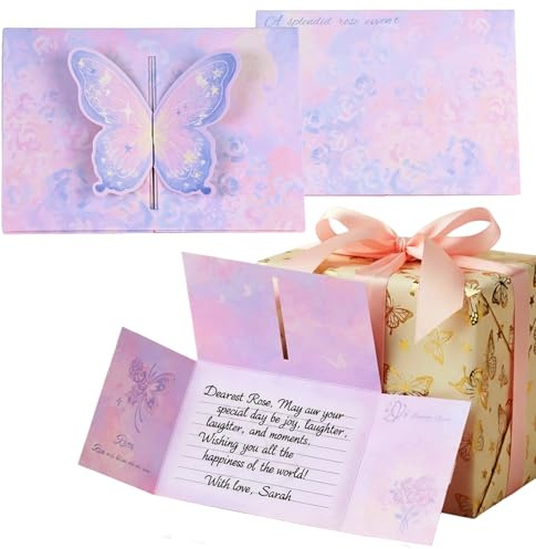 Korechain Lot de 18 Cartes d'Invitation Anniversaire en Papier Épais | avec Design Papillon 3D, Cartes Pliables avec Enveloppes Incluses, Invitations Fête pour Enfants 14 x 10 cm