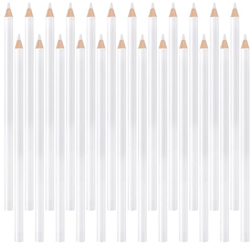 Ymapinc Tailor Chalk Pencil, 14PCS White Chalk Pen, Fabric Pencils Set, 8.5 cm Water Soluble, Washable Tailors Chalks Pen, Dressmakers Sewing Chalks for Marking Fabric for Quilting & DIY Crafts