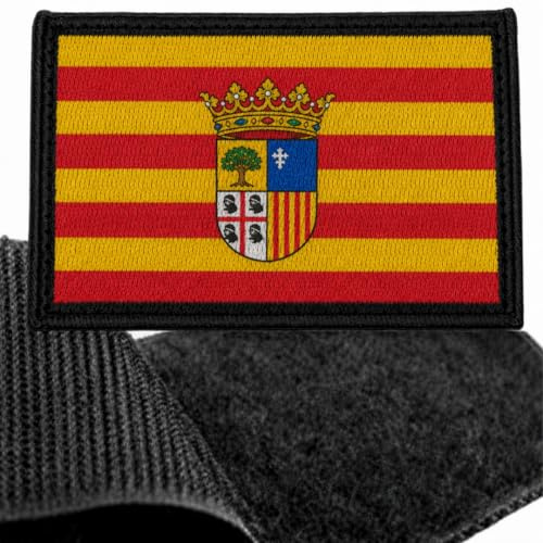 Parche bandera bordado – parche mochila tactica. parche para militar. Lleva tu bandera para mochilas. Parches España bordados – parches mochila tactica. (Aragón)