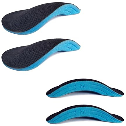 2 par Hålfotsstödspads Plantar Fasciitis-Lindrande Skoinlägg, Platta Fötters Hålfotsstödinsatser för Fotvärk och Trycklindring, Lättvikts Memory Foam, för Män, Kvinnor och Barn