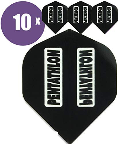abcdarts Unisex – Erwachsene Pentathlon Classic Dart Flights, Schwarz, Klassische EU