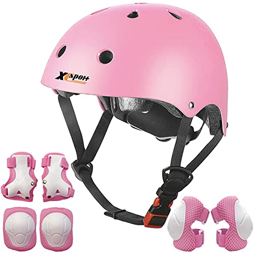 XingCheng-Sport Casque et équipement de Protection pour Enfants (Pink)