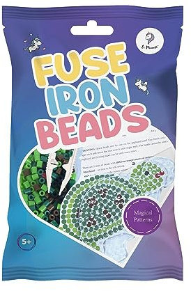 La Manuli Bügelperlen Schildkröte mit Stiftplatte, Pinzette, Bügelpapier, 5mm Steckperlen - Kreatives Perlenset für Kinder ab 5 Jahren