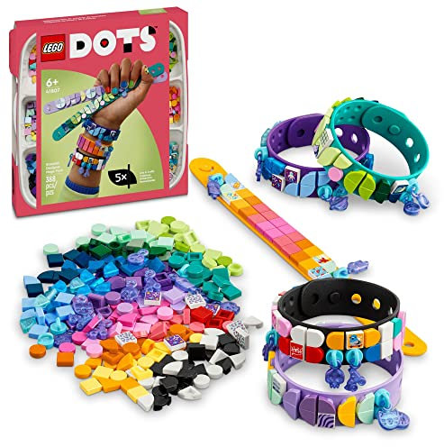 LEGO DOTS 41807 Armband-Designer, Mega-Pack 5-in-1, kreatives Spielzeug, Freundschafts-Schmuckherstellungsset für Mädchen und Jungen, Geburtstagsgeschenk