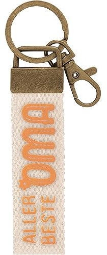 GRUSS & CO Schlüsselanhänger Canvas Motiv Oma | Anhänger aus hellem Canvas mit Motiv Allerbeste Oma, mit Karabiner | 48393