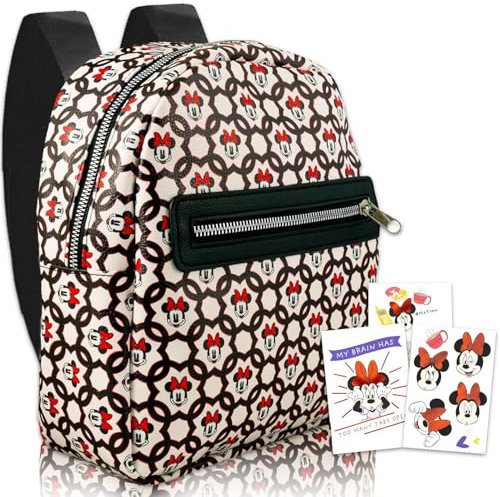 Minnie Mouse Disney Backpack Set for Kids, Adults - Bundle of 10” Leather Backpack Classic and More | Disney Backpack for School, Disney Backpack, Disney Backpack for School, Minnie Backpack Adult,