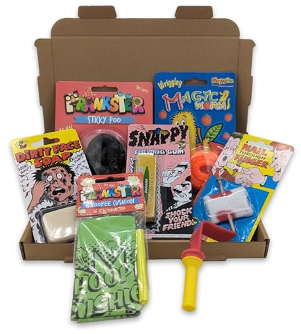 ihoot Pranks for Adults and Kids Bundle | Practical Joke Party Bag Fillers for Kids, Set of 7 Fun Gag Gifts including Fake Poo and Whoopee Cushion, Joke Gifts for 9 10 11 Year Old Boys and Girls