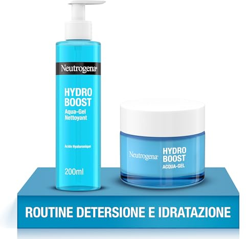 Neutrogena Hydro Boost Routine Detersione e Idratazione Skincare Kit Acqua-Gel, Set skincare viso completo con Crema Idratante Viso 50 ml e Detergente Viso 200 ml – Kit Esclusiva Amazon