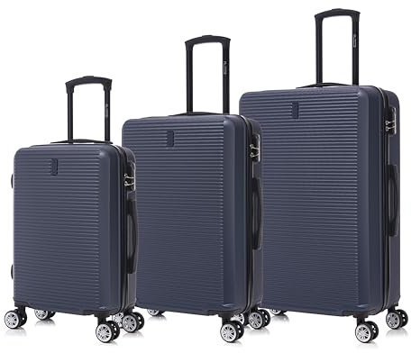 CELIMS Lätta resväskor godkända av 100+ flygbolag för självsäker resa, Marinblå, Set 3 Pièces, set 3 stycken