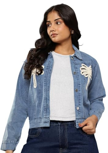 Aarika Dam jeansjacka broderad blå, blå, 36