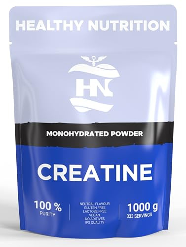Creatina Monohidrato en Polvo 1000g (333 Porciones) - Creatina Pura sin Sabor - Suplemento Deportivo para Masa Muscular - Sin Aditivos ni Alérgenos