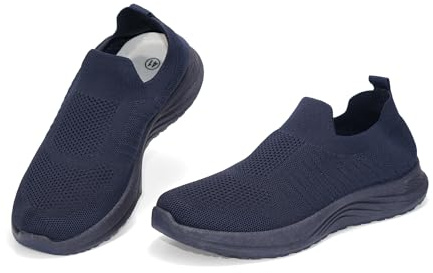JOMIX Scarpe da Uomo in Tessuto Traspirante Scarpe Casual Slip-On con Suola in PVC Antiscivolo Comode Sneaker per Camminate Sport, MLO260147, Blu, 41 EU