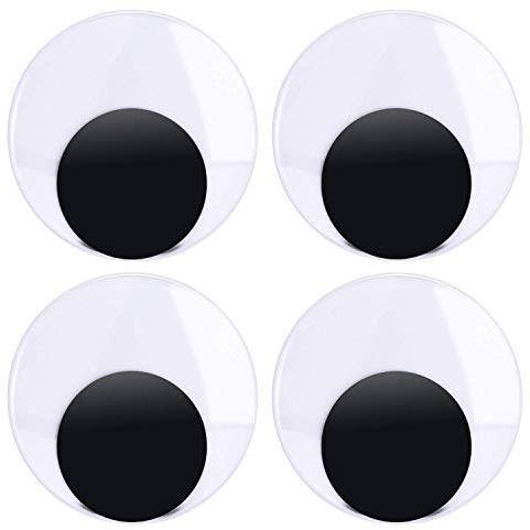 Sunmns 4 Inch Large Sized Plastic Wiggle Eyes with Self Adhesive for Craft Decorations, 4 Pack