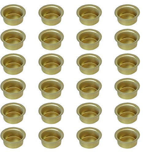 Auswahl Größe - Kerzentülle Kerzeneinsatz Kerzenhalter aus Metall, für Baumkerzen, Puppenkerzen, Pyramidenkerzen Tafelkerzen und Teelichter - Hier: 24 Stück Tülle 17 mm