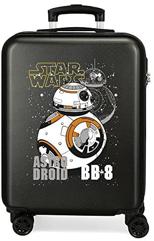 Star Wars Droids Kabinentrolley, Schwarz, 38 x 55 x 20 cm, Hartplastik, seitlicher Kombinationsverschluss 34, 2 kg, 4 Räder, Handgepäck, Schwarz, 38x55x20 cms, Kabinenkoffer