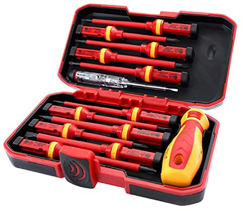 13 Stück isolierter Schraubendreher Set Schraubendreher Bit Magnetisch Phillips Schlitz Wera Tools Schraubendreher