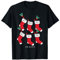 Friends Herren Christmas T-Shirt Schwarz S Klassisch Pull-On Kurzarm Baumwolle 100% Stretchable Weihnachtsstrumpf-Muster, dehnbar