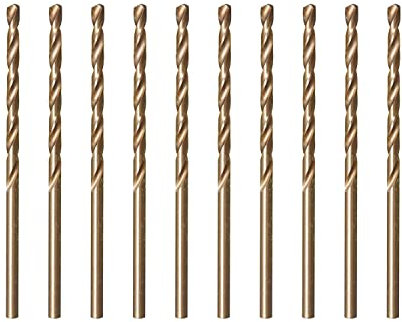 amoolo 2.5mm 10pcs Cobalt Drill Bit, M35 HSS Metric Cobalt Drill Bit Set for Hard Metal, Stainless Steel, Cast Iron