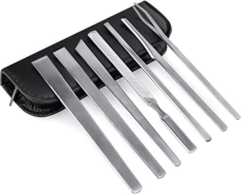 Ajiivao Pedicure Knife Set-7pack, Ingrown Toenail Knife Tools with Portable PU Storage Bag, Superior Steel Nail Knives Cuticle Remover, Professional Foot Repair Kit for Dead skin and Calluses