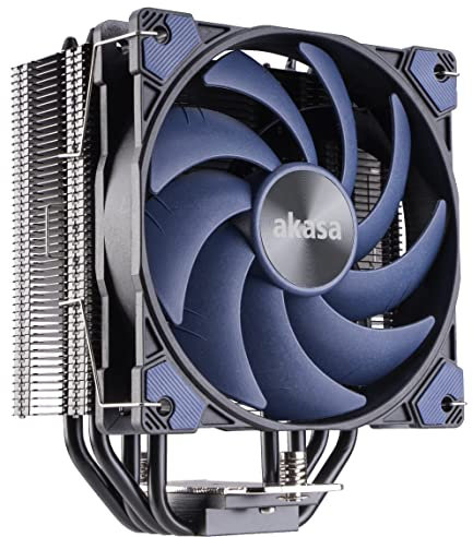 Akasa Alucia H4 Plus, Premium CPU Cooler, TDP185W, Supports Intel LGA 1851/1700/115x/1200/20XX and AMD AM4 AM5 Ryzen, 120mm PWM Fan, Copper Heatpipes, Includes Thermal Paste, AK-CC4021HP01