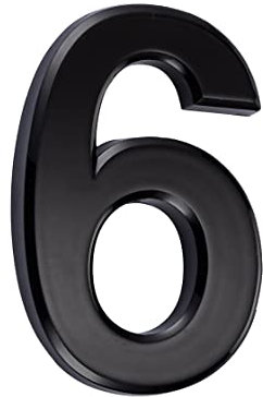 3in 3D Numero civico, numero civico ABS, numero civico autoadesivo, per porta, cassetta delle lettere, interno ed esterno, anticorrosione e antiruggine, resistente alle intemperie,7.5cm(Nero 6/9)