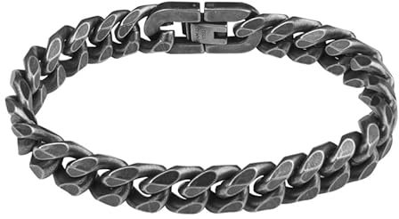 flintronic Armkette Herren Edelstahl, Herren Armband Panzerkette für Männer/Jungen, Schwer Glieder Cuban Link Armband, Armreif Hip Hop Rapper Modeschmuck 10mm Breit/19CM Lang