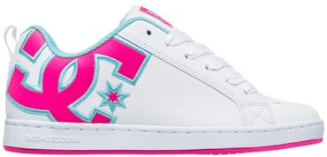 Dc Shoes Women's Court Graffik Sneaker, White Crazy Pink Blue, 7.5 UK