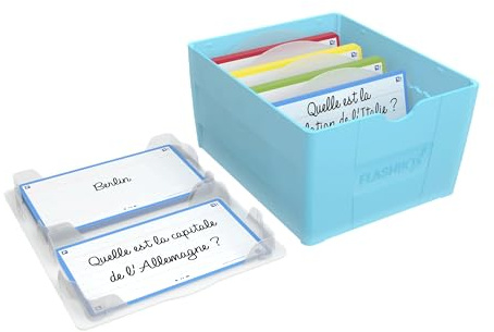 OXFORD Flashbox - Scatola per flash card, 17,3 x 14,5 cm, colore: Blu pastello