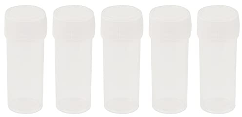 CAIONPLE 50x Flacone per Campioni in Plastica 5ml Flacone per Provette con Laboratorio Piccolo Flacone + Coperchio
