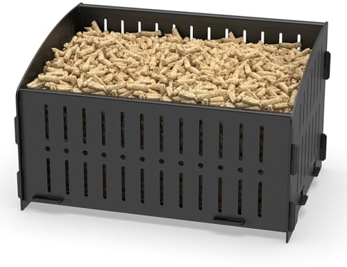 johgee Small Pellet Basket, Portable Pellet Burner Basket for Fireplaces and Wood Stoves, Emergency Camping Stove, 11.5 × 8 × 6.7inch