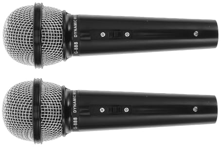 UKCOCO Microphone De Simulation Jouet pour Garçon Et Filles Mini Noir 2 Pièces Accessoire Photo Scène Anniversaire Jeu De Rôle Modèle Microphone