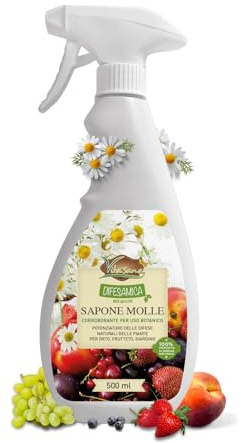 DifesAmica Sapone Molle Potassico 500 ml – Corroborante Pronto all’Uso per Piante da Orto, Frutta, Giardino | Rimuove Insetti e Parassiti dalle Piante | Naturale e Ammesso in Agricoltura Biologica