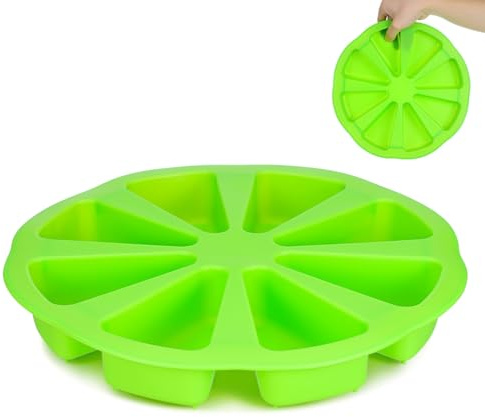 Toyvian 8 Cavity Silicone Cake Mould for Baking with Easy Release and Reusable Features, Green DIY Silicone Cake Pan for Baking and Making Polymer Clay Slices