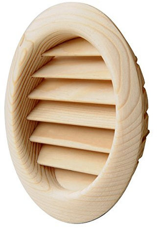 La Ventilazione LGRS100P Rejilla de madera redonda para empotrar, pino rojo, diámetro 100 mm