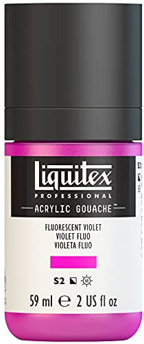 Liquitex 2059986 Professional Acryl Gouache - Violett Fluo, 59ml Flasche, matt - Acrylfarbe mit Gouache Eigenschaften, Hochdeckend, Wasserfest & Lichtecht