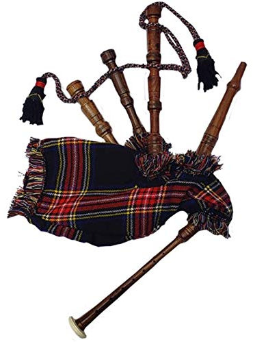 Neu Baby Mini Dudelsack Spielzeug Spielbar Anfänger Rose Holz Royal Stewart Mackenzie Macdonald Schwarz Stewart & Irish Grün Abdeckung & Schnur Gratis 2 Reed - Schwarz Stewart