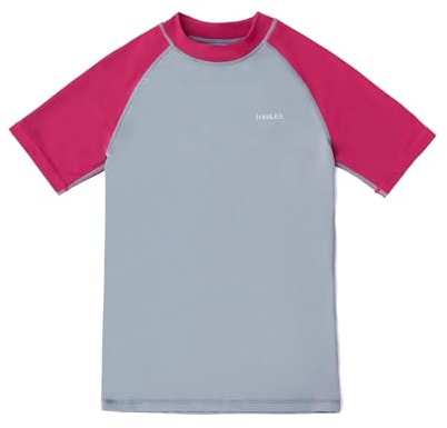 HMILES Womens UPF Short-Sleeve Rashguards - Female Rash Vest Quickdrying Surfing Shirt UV Rash Guard Breathable T-Shirt Raglan Sleeve Swim Tee Beach Base Layer Wet Water Sport Top Grey 10