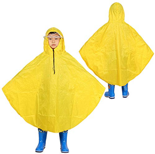 FACAI Kinder Poncho Fahrrad Poncho Fahrrad Elektroauto Rücksitz Grundschüler Lose Pullover Regenmantel Mittlere Kinder Können Schultaschen Tragen,B-XL