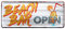 Beach Bar Open Blechschild - Retro Deko Metallschild - Dekoration für Partykeller Partyraum Bar Küche Garten Ausschank Theke - Geschenkidee für Cocktailtrinker Longdrinks Liebhaber - 28x12cm