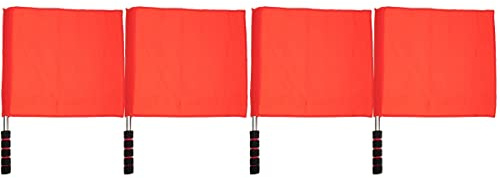 Yardwe Referee Flag，4PCS Sports Referee Flags with Metal Pole Red Training Flag with Sponge Handle Hand Flags for Soccer Volleyball Football Linesman Flags