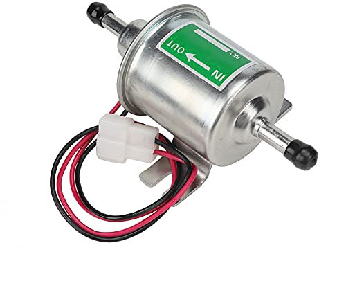 Tbest Pompa Elettrica Universale 24V per Auto e Barca con Filtro in Linea per Carburante Benzina (Argento)