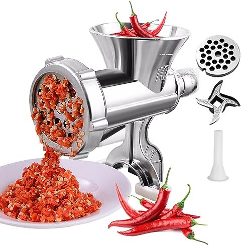 Hachoir à viande manuel, machine à saucisses robuste | Hachoir manuel manuel avec design antidérapant et amovible pour un usage domestique et cuisine Zorq