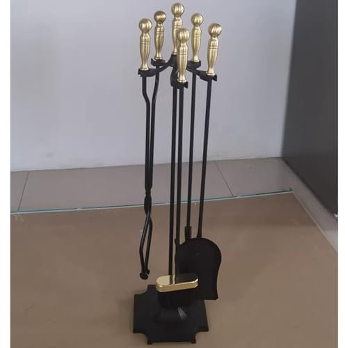JLXJYS Set Camino Strumenti per caminetto, Kit di Attrezzi per caminetto con Supporto per Il Supporto degli Attrezzi per caminetti da Interno e da Esterno, Set di Attrezzi per caminetto Moder