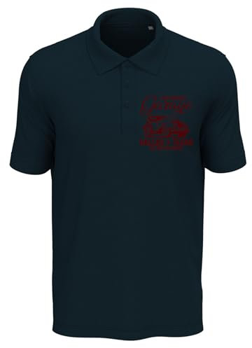 Gas Monkey Garage Dallas Texas Go Big Or Go Home Herren Baumwolle Poloshirt Marina Blau, Marineblau, XXL