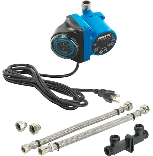 Watts Heat H2O Hot Water Recirculation System w/Programmable Timer, Instant Hot Water, 3 Year Warranty, Pump, 2 Adapters, Sensor Valve, Mounting Screws, 2 Supply Lines, Easy DIY Install (0955805)