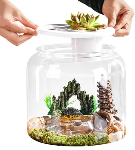 Großes Schildkrötenbecken – 50-Gallonen-Aquarium Mit Integriertem Filter Und Heizung Für Schildkröten Und Reptilien | Robuster Glastank Mit Leicht Zugänglichem Deckel, Perfekt Für Wassertiere, Wartung