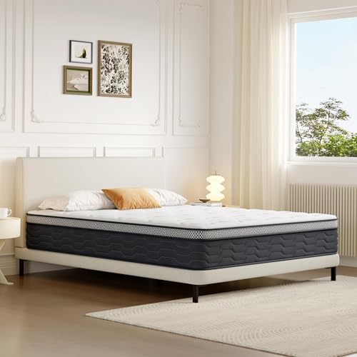 DEWINNER Matelas Ressorts Ensachés 140x190x25cm, Matelas de lit d'adulte, Matelas à Ressorts ensachés et à mémoire de Forme, Dureté Moyenne, Matelas 7 Zones, Soutien Parfait, Livraison sous Vide